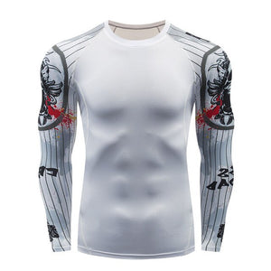 2018 new 3D long-sleeved T-shirt men's fitness compression shirt jacket men print superhero anime T-shirt quick-drying breathabl