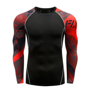 2018 new 3D long-sleeved T-shirt men's fitness compression shirt jacket men print superhero anime T-shirt quick-drying breathabl