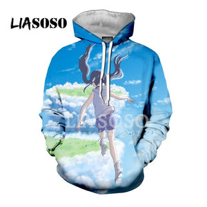 LIASOSO NEW Anime Tenki No Ko Weathering with you Cute Girl 3D Print Tshirt T-shirt/Hooded Hoodie/Sweatshirt/zipper Jacket X2676