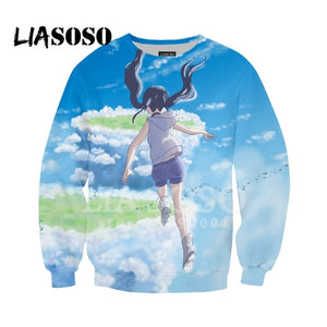LIASOSO NEW Anime Tenki No Ko Weathering with you Cute Girl 3D Print Tshirt T-shirt/Hooded Hoodie/Sweatshirt/zipper Jacket X2676