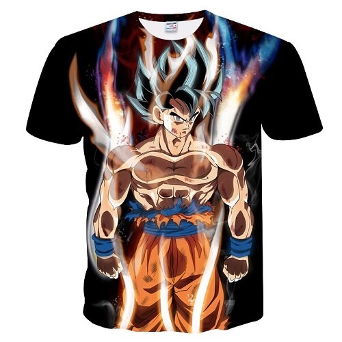 2018New listing Super Saiyan 3D T-shirt Summer Fashion Short-sleeved T-shirt Jacket Men's Wear Women's Anime Dragon Ball Z T-shi