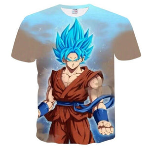 2018New listing Super Saiyan 3D T-shirt Summer Fashion Short-sleeved T-shirt Jacket Men's Wear Women's Anime Dragon Ball Z T-shi