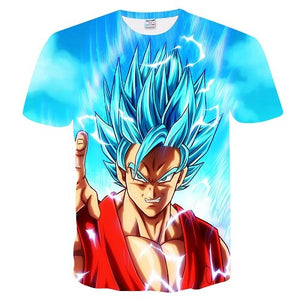 2018New listing Super Saiyan 3D T-shirt Summer Fashion Short-sleeved T-shirt Jacket Men's Wear Women's Anime Dragon Ball Z T-shi