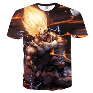 2018New listing Super Saiyan 3D T-shirt Summer Fashion Short-sleeved T-shirt Jacket Men's Wear Women's Anime Dragon Ball Z T-shi