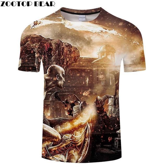 Popular anime men's T-shirt casual fashion T-shirt round neck short-sleeved cool boy jacket skull T-shirt drop boat ZOOTOP bear