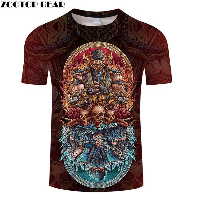 Popular anime men's T-shirt casual fashion T-shirt round neck short-sleeved cool boy jacket skull T-shirt drop boat ZOOTOP bear