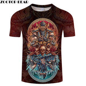 Popular anime men's T-shirt casual fashion T-shirt round neck short-sleeved cool boy jacket skull T-shirt drop boat ZOOTOP bear