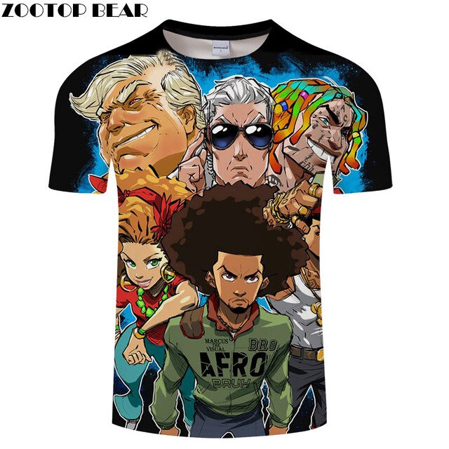 Popular anime men's T-shirt casual fashion T-shirt round neck short-sleeved cool boy jacket skull T-shirt drop boat ZOOTOP bear
