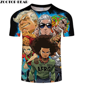 Popular anime men's T-shirt casual fashion T-shirt round neck short-sleeved cool boy jacket skull T-shirt drop boat ZOOTOP bear