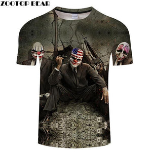 Popular anime men's T-shirt casual fashion T-shirt round neck short-sleeved cool boy jacket skull T-shirt drop boat ZOOTOP bear