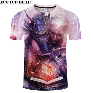 Popular anime men's T-shirt casual fashion T-shirt round neck short-sleeved cool boy jacket skull T-shirt drop boat ZOOTOP bear