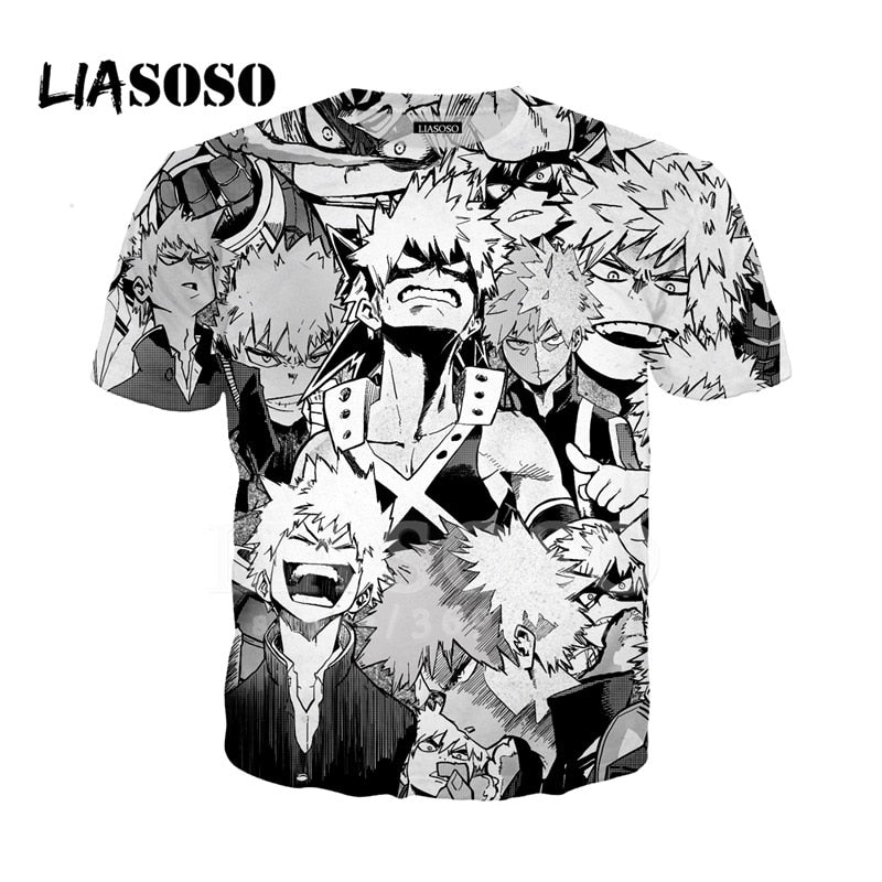 LIASOSO 3D Print Anime Cool Guy Bakugou Katsuki Unisex T-shirt/Hooded Hoodies/Sweatshirt Jacket Casual Coat Streetwear G3127
