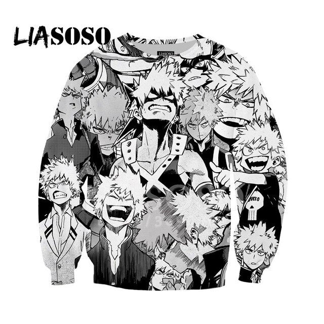 LIASOSO 3D Print Anime Cool Guy Bakugou Katsuki Unisex T-shirt/Hooded Hoodies/Sweatshirt Jacket Casual Coat Streetwear G3127