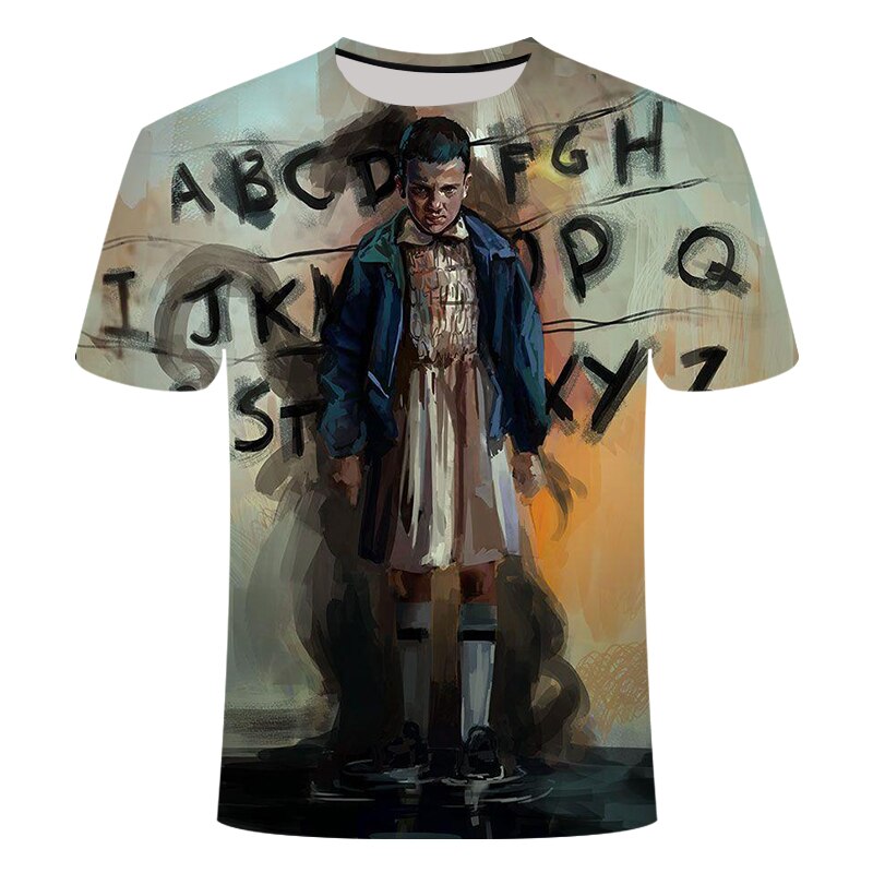3D T-shirt short-sleeved compression shirt men training fitness jacket anime t-shirt strange story short-sleeved T-shirt O-neck