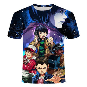 3D T-shirt short-sleeved compression shirt men training fitness jacket anime t-shirt strange story short-sleeved T-shirt O-neck
