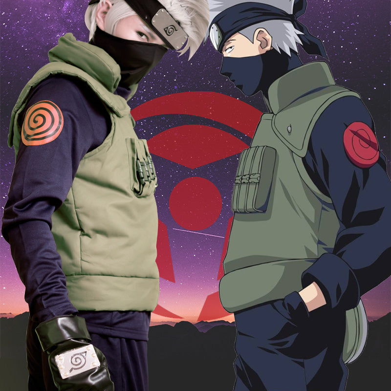 Anime Naruto Hatake Kakashi Cosplay Costume Halloween Clothes vest shirt pants set custom made size