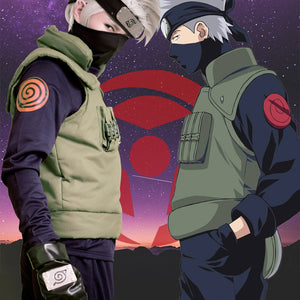 Anime Naruto Hatake Kakashi Cosplay Costume Halloween Clothes vest shirt pants set custom made size
