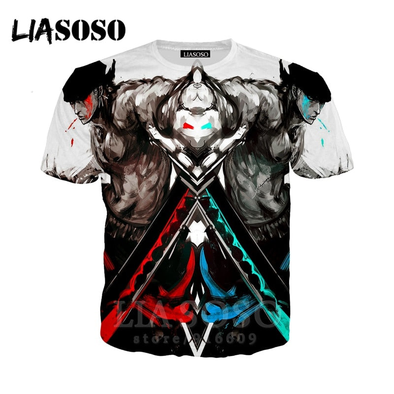 T-shirt 3D Men/women clothes fashion top print kids streetwear t shirt Harajuku Shirts One Piece Zoro anime Short Sleeve E706