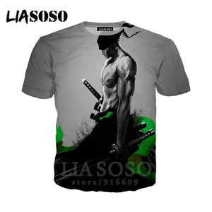 T-shirt 3D Men/women clothes fashion top print kids streetwear t shirt Harajuku Shirts One Piece Zoro anime Short Sleeve E706