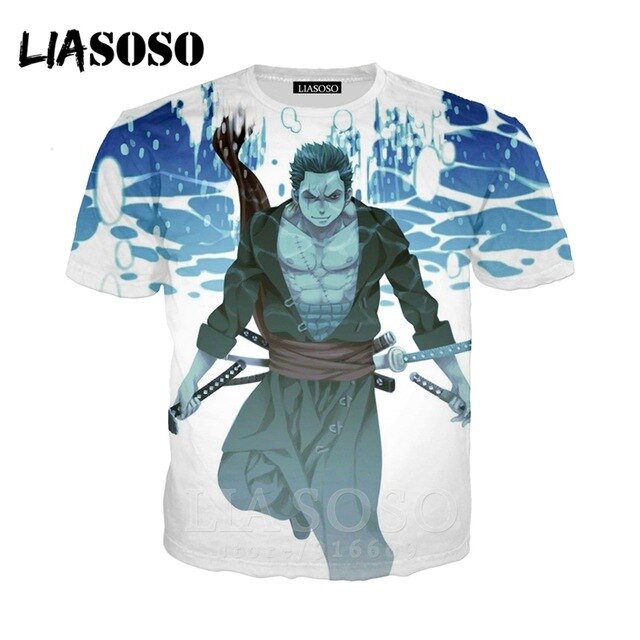T-shirt 3D Men/women clothes fashion top print kids streetwear t shirt Harajuku Shirts One Piece Zoro anime Short Sleeve E706