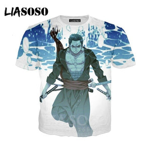 T-shirt 3D Men/women clothes fashion top print kids streetwear t shirt Harajuku Shirts One Piece Zoro anime Short Sleeve E706