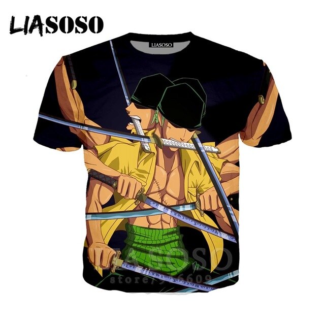 T-shirt 3D Men/women clothes fashion top print kids streetwear t shirt Harajuku Shirts One Piece Zoro anime Short Sleeve E706