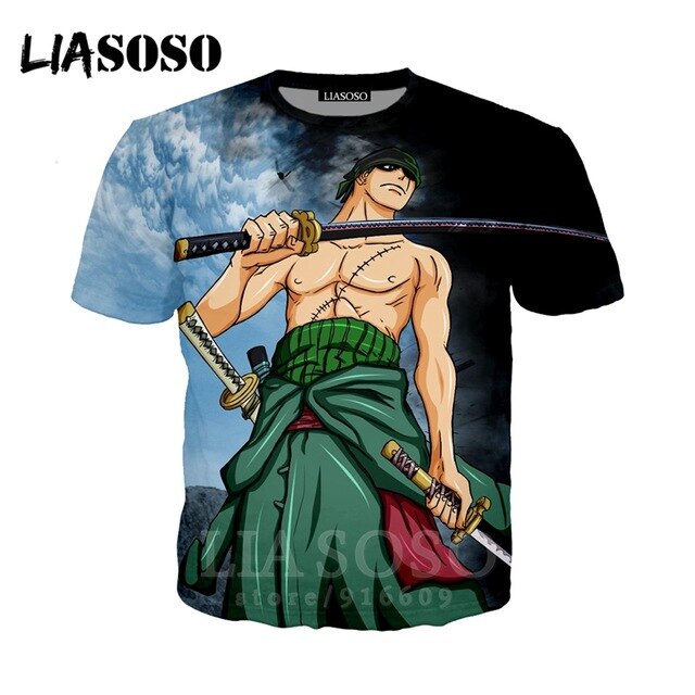 T-shirt 3D Men/women clothes fashion top print kids streetwear t shirt Harajuku Shirts One Piece Zoro anime Short Sleeve E706
