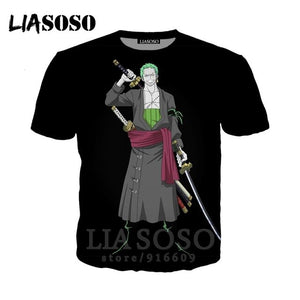 T-shirt 3D Men/women clothes fashion top print kids streetwear t shirt Harajuku Shirts One Piece Zoro anime Short Sleeve E706