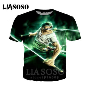 T-shirt 3D Men/women clothes fashion top print kids streetwear t shirt Harajuku Shirts One Piece Zoro anime Short Sleeve E706