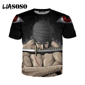 T-shirt 3D Men/women clothes fashion top print kids streetwear t shirt Harajuku Shirts One Piece Zoro anime Short Sleeve E706