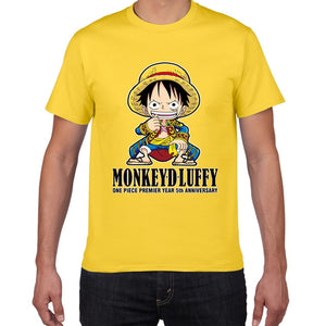 New summer One Piece T shirt men Japanese Anime Luffy Cotton Tshirt men loose casual top tee men clothes 2019 tee shirt homme