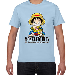 New summer One Piece T shirt men Japanese Anime Luffy Cotton Tshirt men loose casual top tee men clothes 2019 tee shirt homme