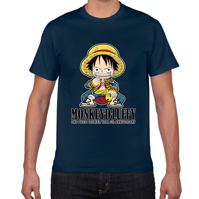 New summer One Piece T shirt men Japanese Anime Luffy Cotton Tshirt men loose casual top tee men clothes 2019 tee shirt homme