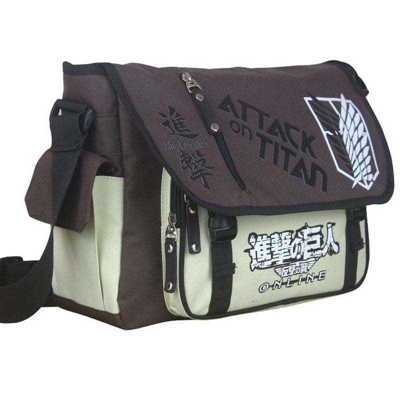 Anime Shingeki no Kyojin Messenger Bag Japanese School Students Shoulder Bags Attack on Titan Cosplay Satchel Travel Men's Bag