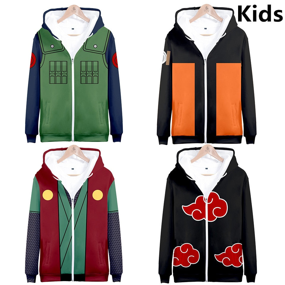 2 to 13 years kids hoodie Anime Naruto 3d printed hoodies sweatshirt boys girls Uchiha Itachi Kakashi Jacket children clothes