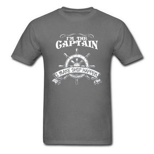 One Piece Pirate T Shirt Men I'm The Captain I Make Ship Happen T-Shirt Free Shipping Custom Design Male Clothes Navy Blue Tops
