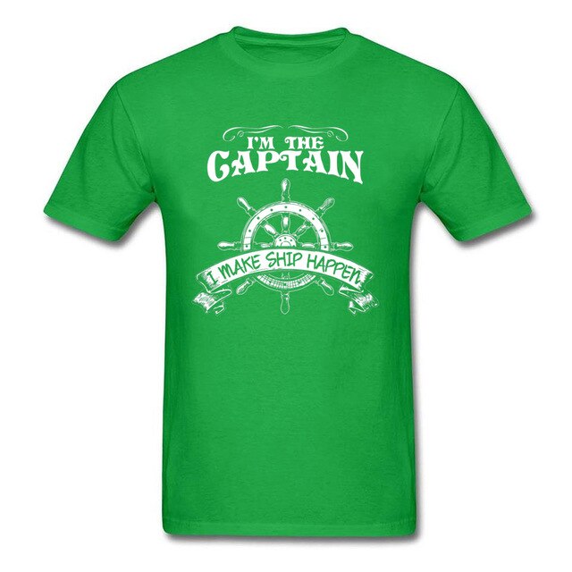 One Piece Pirate T Shirt Men I'm The Captain I Make Ship Happen T-Shirt Free Shipping Custom Design Male Clothes Navy Blue Tops