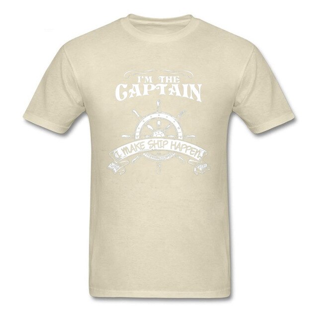 One Piece Pirate T Shirt Men I'm The Captain I Make Ship Happen T-Shirt Free Shipping Custom Design Male Clothes Navy Blue Tops