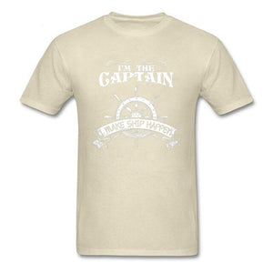 One Piece Pirate T Shirt Men I'm The Captain I Make Ship Happen T-Shirt Free Shipping Custom Design Male Clothes Navy Blue Tops