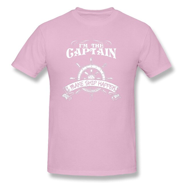 One Piece Pirate T Shirt Men I'm The Captain I Make Ship Happen T-Shirt Free Shipping Custom Design Male Clothes Navy Blue Tops