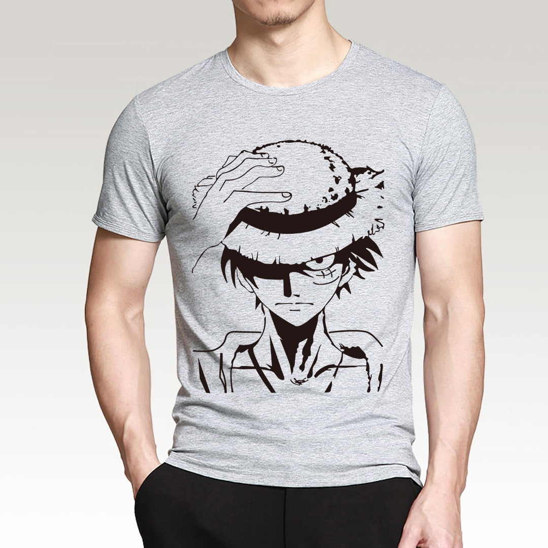 Hot Anime One Piece Monkey.D.Luffy Cartoon T Shirt 2019 Summer New Cotton High Quality Short Sleeve Shirt Fashion Brand Clothes