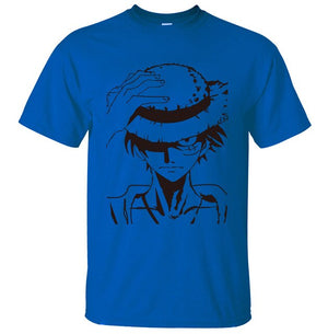 Hot Anime One Piece Monkey.D.Luffy Cartoon T Shirt 2019 Summer New Cotton High Quality Short Sleeve Shirt Fashion Brand Clothes