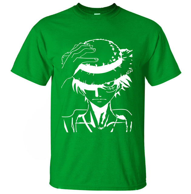 Hot Anime One Piece Monkey.D.Luffy Cartoon T Shirt 2019 Summer New Cotton High Quality Short Sleeve Shirt Fashion Brand Clothes