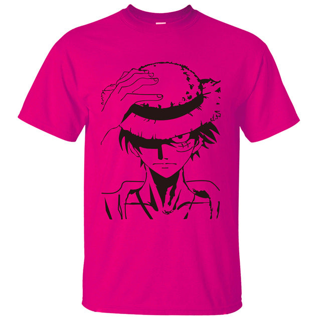 Hot Anime One Piece Monkey.D.Luffy Cartoon T Shirt 2019 Summer New Cotton High Quality Short Sleeve Shirt Fashion Brand Clothes