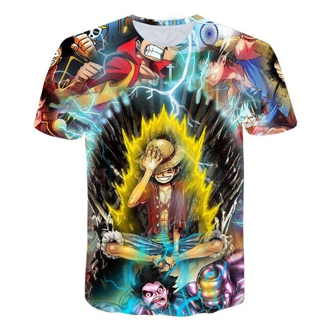 2019 Funny One Piece Luffy T shirt casual tshirt homme Hip Hop streetwear men t-shirt boys clothes t shirt anime summer top tees