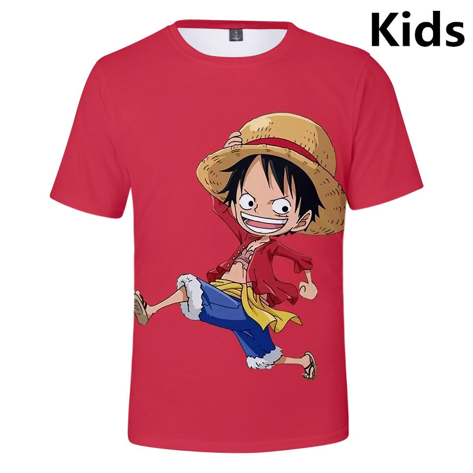2 To 12 Years One Piece Clothing Kids Boys Girls Short Sleeve tshirt T Shirt Cartoon Luffy/Zoro/Joba T-shirt Children Clothes