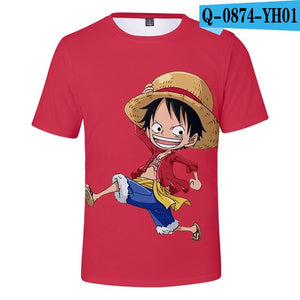 2 To 12 Years One Piece Clothing Kids Boys Girls Short Sleeve tshirt T Shirt Cartoon Luffy/Zoro/Joba T-shirt Children Clothes