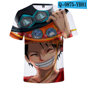 2 To 12 Years One Piece Clothing Kids Boys Girls Short Sleeve tshirt T Shirt Cartoon Luffy/Zoro/Joba T-shirt Children Clothes
