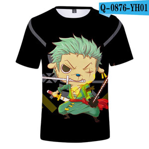2 To 12 Years One Piece Clothing Kids Boys Girls Short Sleeve tshirt T Shirt Cartoon Luffy/Zoro/Joba T-shirt Children Clothes