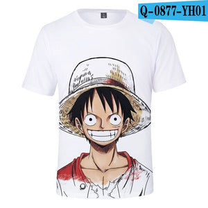2 To 12 Years One Piece Clothing Kids Boys Girls Short Sleeve tshirt T Shirt Cartoon Luffy/Zoro/Joba T-shirt Children Clothes